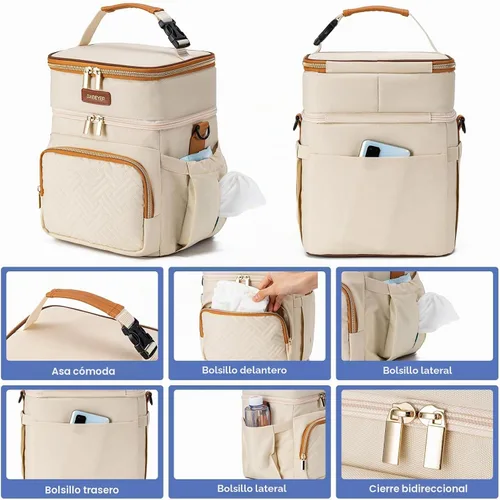 Vista 5 de Bolsa enfriadora de leche materna con bolsa de hielo para 6 biberones de hasta 9 onzas