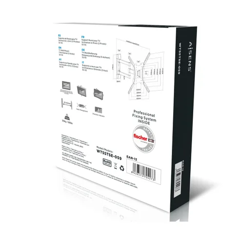 Vista 7 de Soporte de Pared Aisens ECO Giratorio Inclinable Televisión Monitor Negro