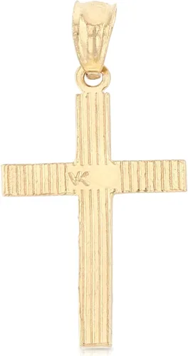 Vista 2 de Ioka - Colgante de cruz pequeña de oro amarillo de 14 quilates con dije religioso delgado para collar o cadena Metal Metal precioso Metal No es una