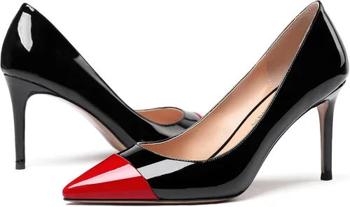 Vista 6 de WAYDERNS Zapatos de tacón alto con punta puntiaguda para mujer, de 3.5 pulgadas