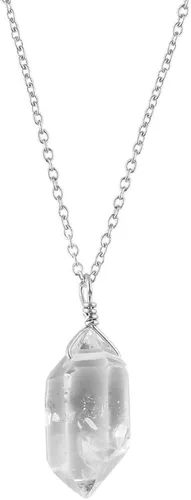 Vista 9 de Collar con colgante de piedras preciosas, piedra de energía áspera, cristales curativos de chakras, plata esterlina 925, chapado en rodio, piedra