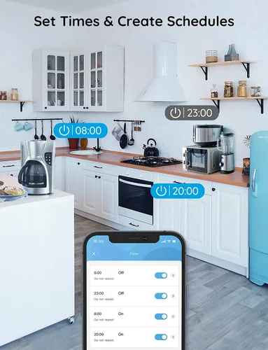Vista 7 de Govee Enchufe inteligente, 2 salidas Bluetooth WiFi, paquete de 2 unidades que funcionan con Alexa y Google Assistant con Govee Dual Smart Plug 2
