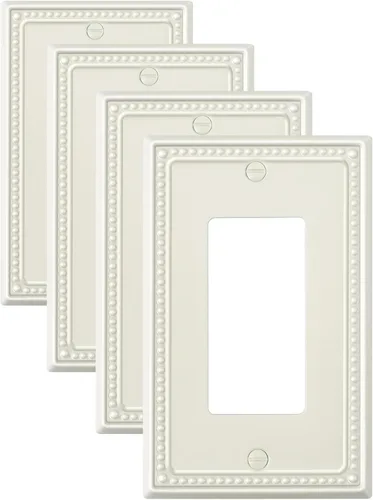 Vista 96 de Paquete de 2 cubiertas de placa de interruptor de luz de doble palanca, cubiertas decorativas de placa de doble interruptor Pearls, placa de pared