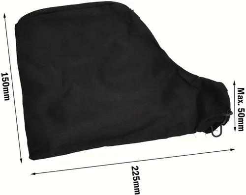 Vista 2 de Bolsa de recolección de polvo negro para sierra ingletadora 255, con cremallera y soporte ajustable con cable, fácil de transportar y almacenar