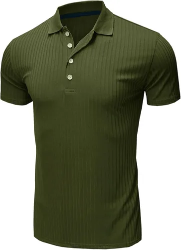 Vista 3 de Short Sleeve Button Up Shirts for Men Casual Stylish Striped Summer Tee Regular-Fit Big and Tall Black T Shirt