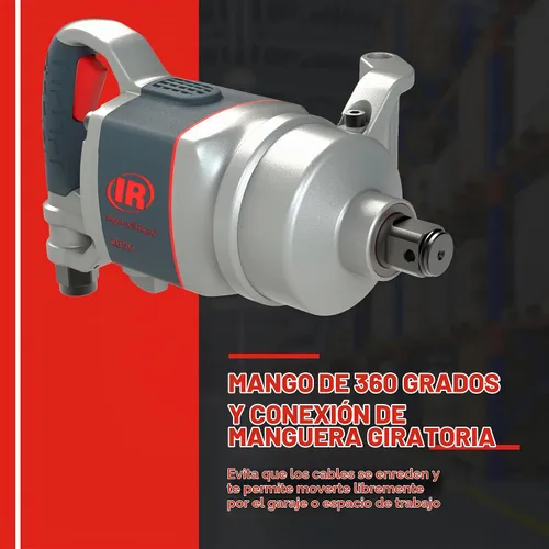 Vista 5 de Ingersoll Rand 2850MAX Llave de impacto neumática de 1 pulgada, par máximo de 2,100 ft-libras, mango D Cuenta con una salida de par inverso