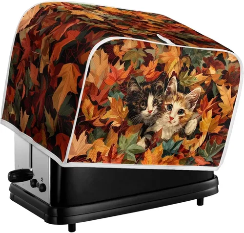 Vista 6 de AFPANQZ Cubiertas de tostadora de arce para gatos 3D, cubiertas de protección para horno, tostadora de pan, cubiertas de protección para tostadora a