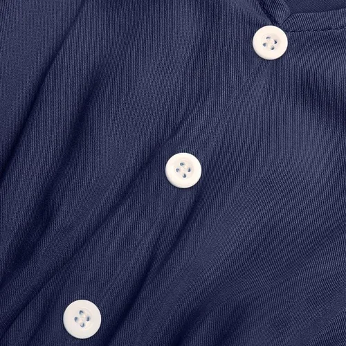 Vista 2 de Vestidos de regreso a casa para mujer, con botones sólidos, cuello en V, longitud de la cintura, vestido casual de verano, vestido grueso, S-XL