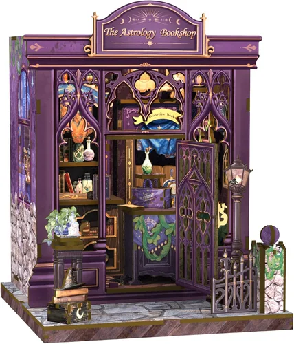 Vista 15 de CUTEBEE Kit de rincón de libros, kit de casa de muñecas en miniatura