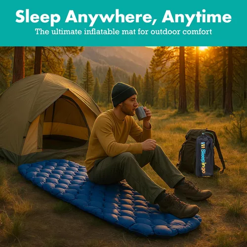 Vista 2 de Sleepingo Colchoneta de dormir ultraligera - Colchón inflable y compacto de aire de camping para mochileros, senderismo - Nuevo