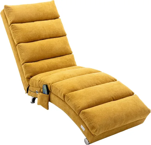 Vista 8 de Chaise Lounge de lino para interiores con función de masaje eléctrico, moderna silla reclinable para oficina, sala de estar o dormitorio