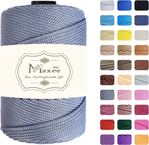 Vista 40 de Cordón de macramé de poliéster de alta calidad de 0.118 in × 218 yardas, 0.118 in, 100% polipropileno, ideal para ganchillo, ganchos de pared