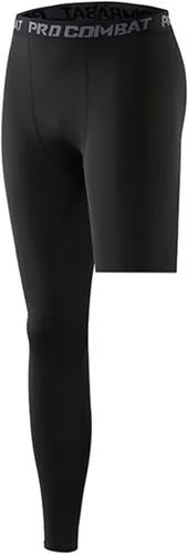 Vista 2 de Pantalones deportivos ajustados de una sola pierna de baloncesto para hombre, pantalones de compresión de 12 de una pierna, ropa interior atlética