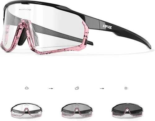 Vista 11 de KAPVOE Gafas de ciclismo fotocromáticas para hombres y mujeres, gafas de sol para bicicleta de montaña MTB, deportes, transición, triatlón, carrera