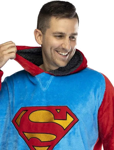 Vista 4 de DC Comics Justice League - Sudadera de sherpa de gran tamaño para hombre