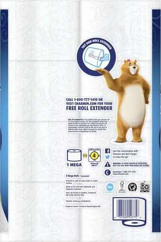 Vista 3 de Charmin Papel higiénico ultra suave de 2 capas, 264 hojas por rollo, 8 rollos por paquete, caja de 3 paquetes