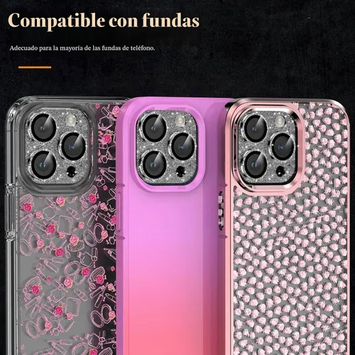 Vista 5 de YWXTW Protector de lente de cámara para iPhone 13 Pro/iPhone 13 Pro Max, [Diseño Brillante de 4.ª Generación Nuevo] Protector de pantalla de lente