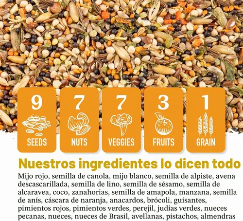 Vista 3 de Dr. Harvey's Increíble mezcla canaria, alimento natural para canarios (4 libras) Mezcla de semillas, frutos secos, frutas y verduras