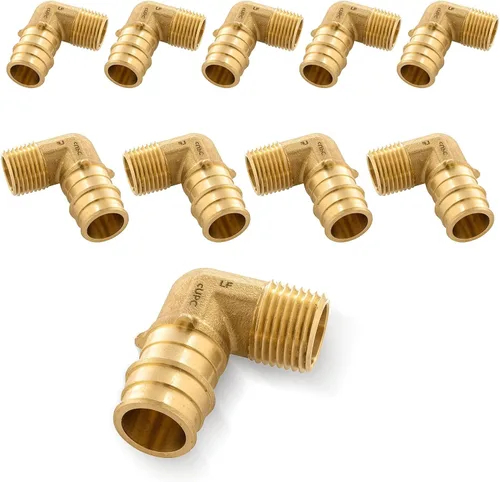 Vista 7 de Paquete de 5 codos NPT macho Seelink de 1/2" PEX-A de expansión x 1/2" Accesorios de expansión PEX-A de latón, para accesorios de tubería