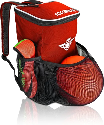 Vista 11 de Mochila de fútbol con compartimento para pelotas - Para niños y niñas La bolsa se adapta a todos los equipos de fútbol y equipo de gimnasio (negro)