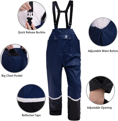 Vista 4 de RainRider Trajes de lluvia para hombre, impermeable, transpirable, ropa de lluvia duradera Oxford con pantalones
