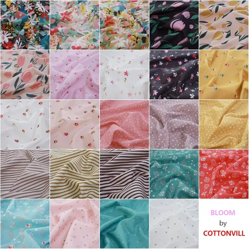 Vista 4 de COTTONVILL Colección Bloom 20COUNT - Tela de acolchado con estampado de algodón (1 yarda, 01-Bloom Main-1)