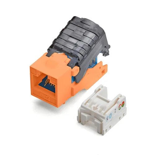 Vista 32 de TRUE CABLE Conector Keystone sin herramientas Cat5e, sin blindaje (UTP), PoE++ (4PPoE) 100W, certificación UL, verificado ETL, certificado ANSI/TIA