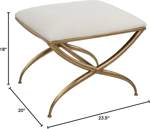 Vista 2 de Uttermost Crossing - Banco pequeño: 20 pulgadas de alto y 23.5 pulgadas de ancho