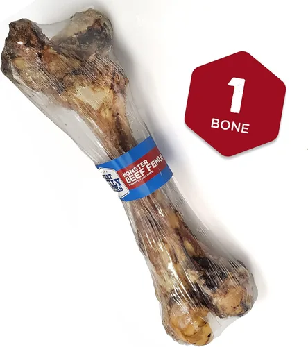 Vista 2 de Best Bully Sticks Meaty Monster Jumbo Bone - Paquete individual (paquete de 1) - horneado en Estados Unidos, totalmente natural, 100% fémur