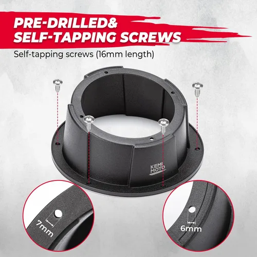 Vista 5 de KEMIMOTO - Carcasa para altavoces en ángulo de 6.5 pulgadas, 1 unidad Universal Speaker Pod for 6.5" Box, Compatible with UTVs, RVs, Cars, Boats