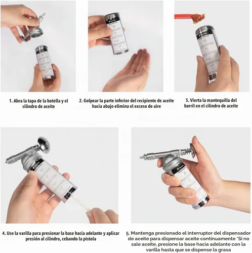 Vista 3 de Thorstone Mini pistola de grasa de 3 onzas, diseño de una mano con boquilla