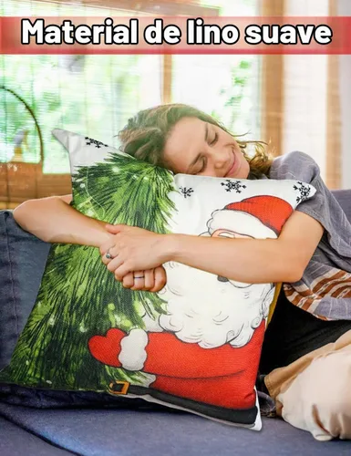 Vista 6 de multiwins - Fundas de almohada navideñas de 18 x 18 pulgadas, 4 piezas