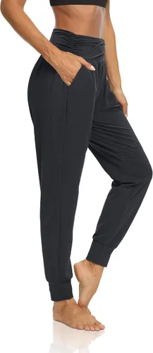 Vista 2 de DIBAOLONG - Pantalones de yoga sueltos para hacer ejercicio, casuales, cómodos, con bolsillos
