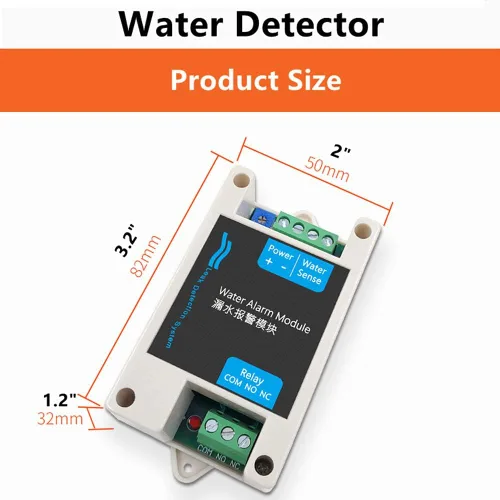 Vista 6 de Detectores de agua Sensible Alerta de fugas y goteo Sensor de alarma de agua con relé de 10 A para válvula de cierre automático de agua o bomba