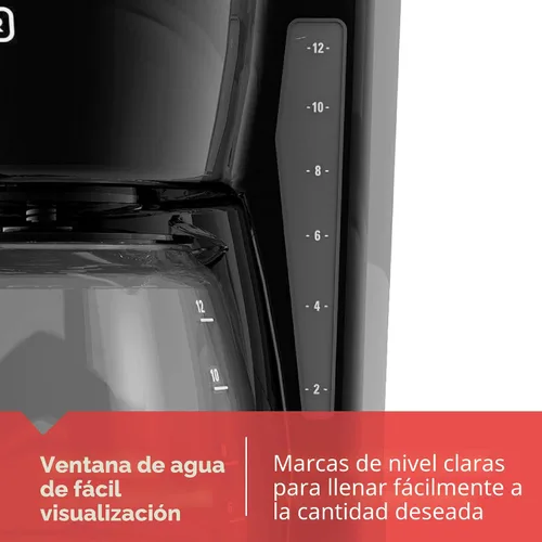 Vista 8 de BLACK+DECKER 12-Cup Drip Coffee Maker with Vortex Brewing Negro