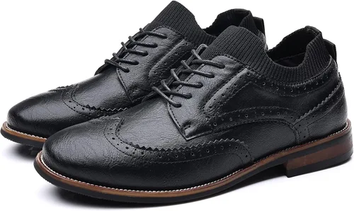 Vista 3 de COSIDRAM Zapatos de vestir casuales Oxford para hombre, estilo clásico, moderno, para caballero, zapatos de cuero