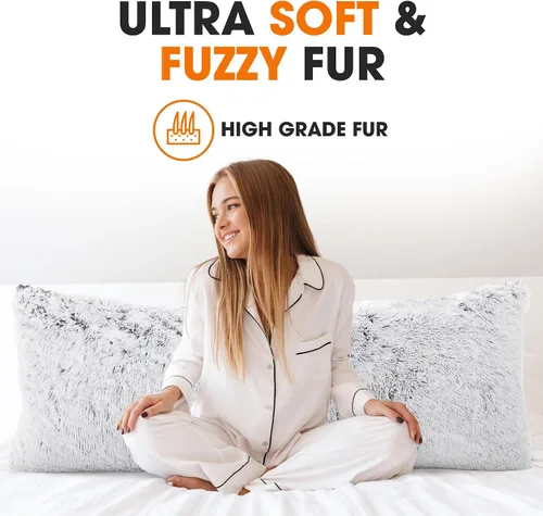 Vista 2 de Cheer Collection Almohada larga para el cuerpo, almohada larga suave y mullida para sofá y cama, almohada de felpa para dormir de lado, almohada