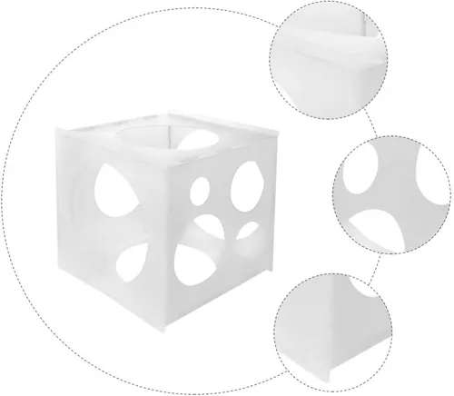 Vista 5 de ABOOFAN Caja de medición de globos de plástico de 11 agujeros, herramienta de medición de tamaño de globo para decoración de globos, arcos