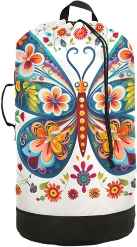 Vista 21 de Mochila para lavandería, cesta extra grande resistente para ropa sucia, correas ajustadas para campamento, universidad, gimnasio, hotel, hogar, 29.3