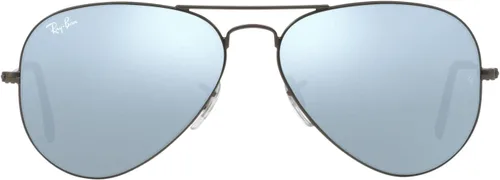 Vista 6 de Ray-Ban RB3025 Classic Mirrored Aviator Sunglasses Negro/Marrón degradado espejo azul