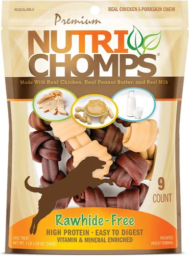 Vista 12 de NutriChomps - Masticables para perros, nudos de 2.5 pulgadas, fáciles de digerir, golosinas para perros sin piel cruda, 8 unidades, sabor a pollo