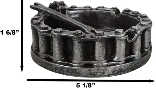 Vista 2 de Ebros Gift Mecánico motorista motocicleta cadena de cinturón redondo con llave herramienta cigarrillo cenicero resina figura humo tienda hombre