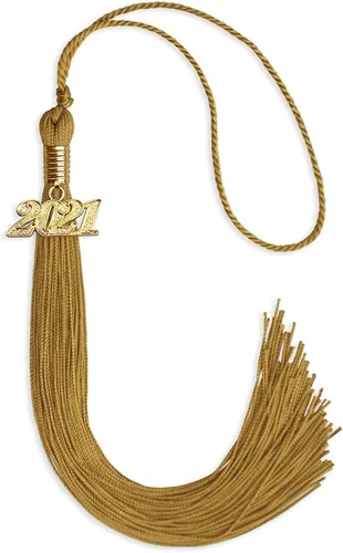 Vista 105 de Endea Graduation - Borla de un solo color con fecha dorada (Oro Antiguo, 2020)