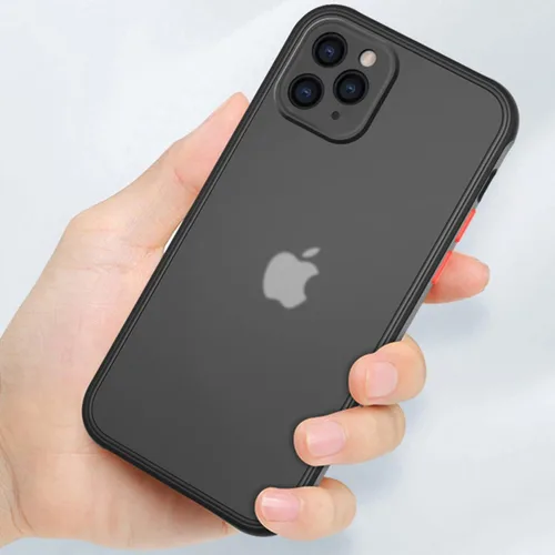 Vista 2 de ZEZHOU Funda para iPhone 11 Pro con protector de lente de cámara, a prueba de golpes, cubierta de cuerpo completo, borde plano suave, translúcido