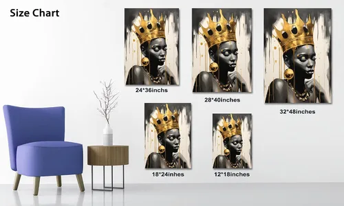 Vista 55 de Arte de pared afroamericano, decoración de rey y reina bailarín negro para sala de estar, arte de pareja de amor negro para dormitorio, lienzo