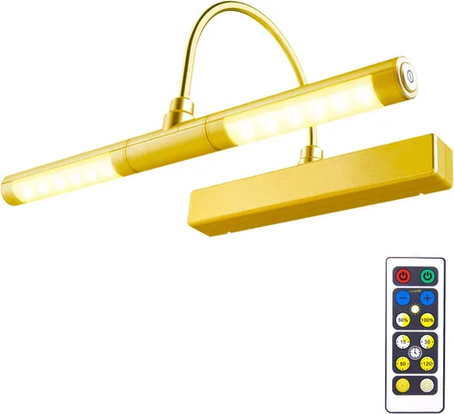 Vista 13 de BIGLIGHT - Luz LED inalámbrica a pilas para cuadros, con control remoto, cabezales de luz giratorios con 3 modos de iluminación; lámpara