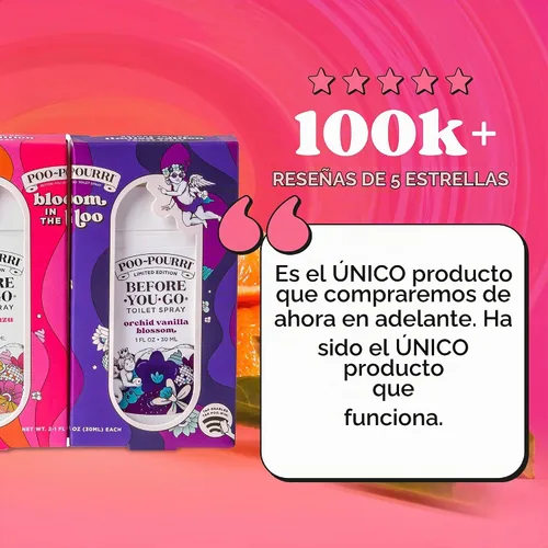 Vista 4 de Poo-Pourri Before-You-Go - Pulverizadores de bolsillo para inodoro, Bloom