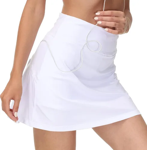 Vista 3 de Zingther Falda pantalón de tenis para mujer, también para pickleball, bádminton, correr y golf, faldas plisadas para niñas con pantalones cortos