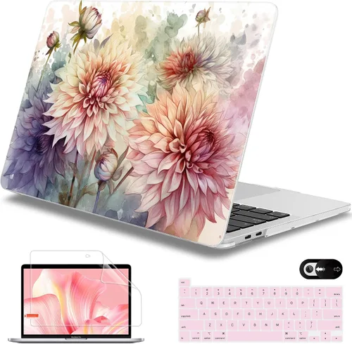 Vista 42 de Mektron Funda para MacBook Pro de 13 pulgadas 2022 2021 2020 versión A2338 M2 M1 A2289 A2251, cubierta rígida de plástico impresa para MacBook Pro
