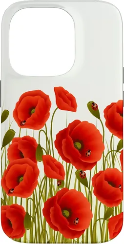 Vista 16 de iPhone 13 Rojo Amapolas Flores En Un Campo Caso